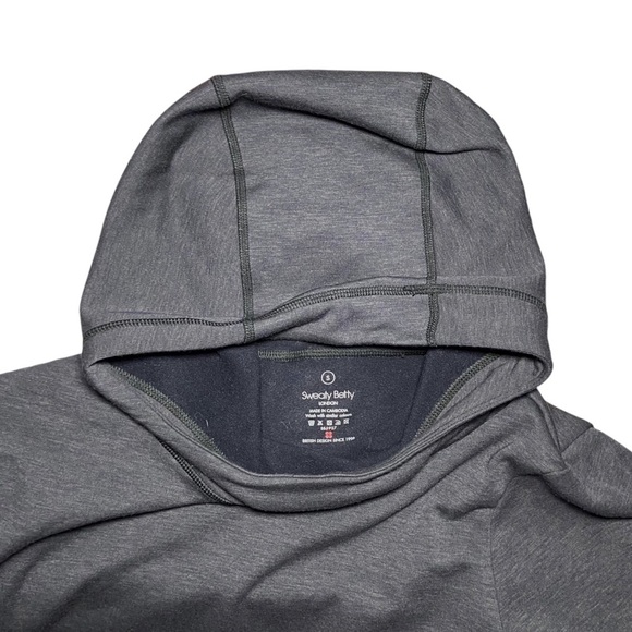 SWEATY BETTY Galvanise Running Hoodie dark Gray Small Medium Oversized Fleece - Picture 4 of 7